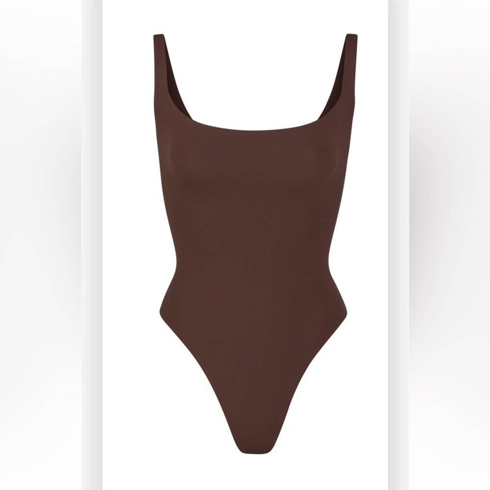 NWT Skims Brown Fits Everybody Square Neck Bodysuit Size Small